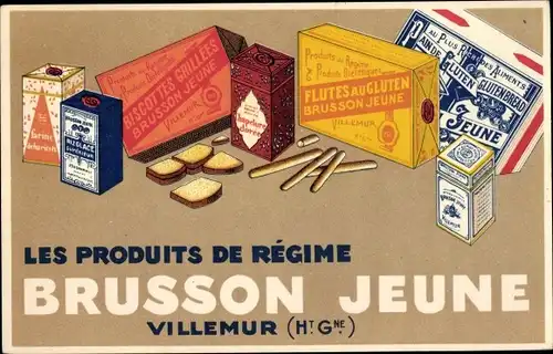 Ak Villemur Haute Garonne, Produits de Regime Brusson Jeune, Reklame