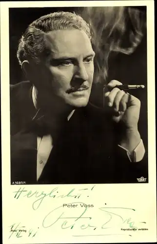 Ak Schauspieler Peter Voss, Portrait mit Zigarette, Ross Verlag A 1697 1
