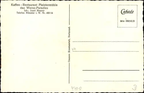 Ak Münster in Westfalen, Pleistermühle