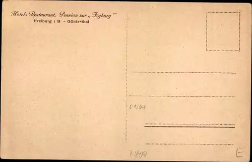 Ak Freiburg im Breisgau, Pension zur Kyburg, Günterthal