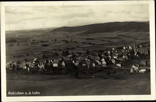 Ak Biskirchen Leun an der Lahn, Panorama von der Ortschaft