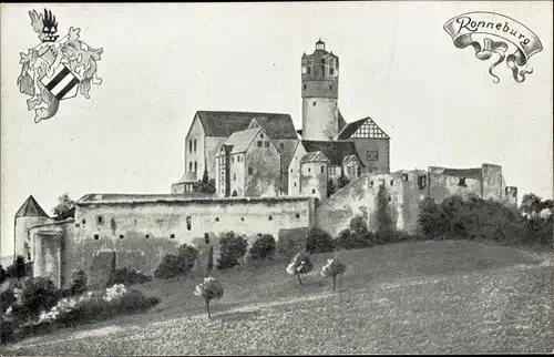 Ak Ronneburg in Hessen, die Burg, Wappen