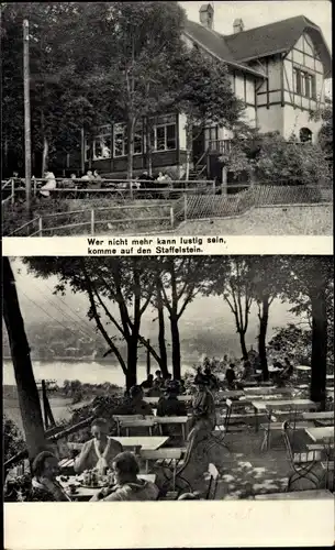 Ak Dresden Niederpoyritz, Gasthof auf dem Staffelstein, Terrasse