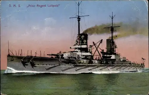 Ak Deutsches Kriegsschiff, SMS Prinzregent Luitpold, Großlinienschiff