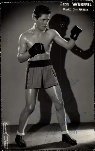 Ak Boxer Jean Wurffel, Prof. Jean Martin, Autogramm, Portrait