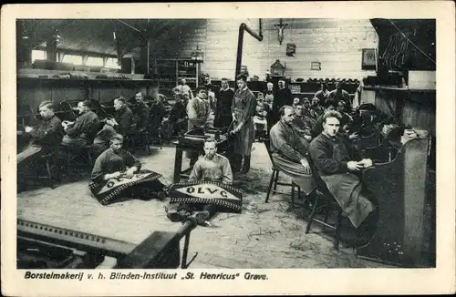 Ak Grave Nordbrabant Niederlande, Borstelmakerij v. h. Blinden Institutt St. Henricus