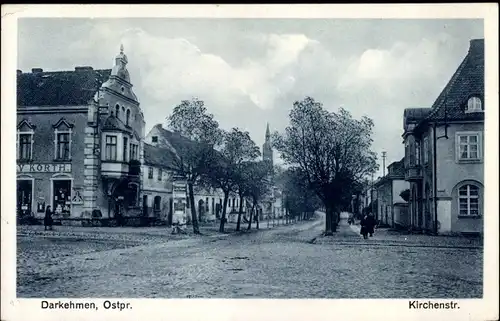 Ak Osjorsk Darkehmen Ostpreußen, Kirchenstraße, Geschäft Korth