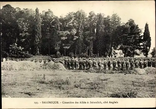 Ak Thessaloniki Griechenland, Cimetiere des Allies a Zeitenlick, cote Anglais