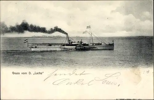 Ak Dampfer Lachs, Dampfschiff