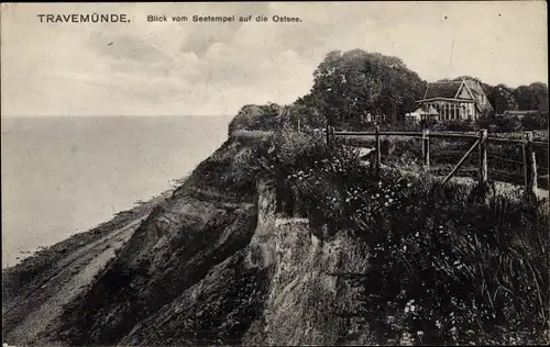 Ak Ostseebad Travemünde Lübeck, Blick vom Seetempel auf die Ostsee