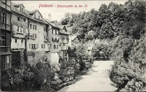 Ak Feldkirch Vorarlberg, Häuserpartie an der Ill