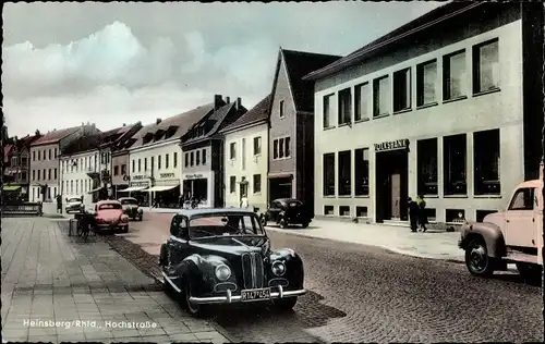 Ak Heinsberg im Rheinland, Hochstraße, Autos VW, BMW, Volksbank
