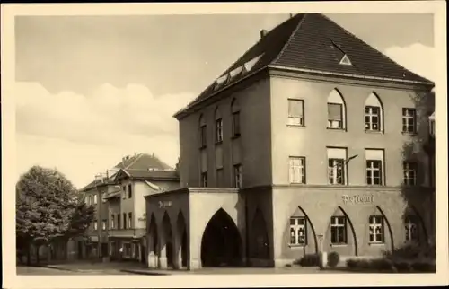 Ak Birkenwerder, Postamt, Arkaden, Straße