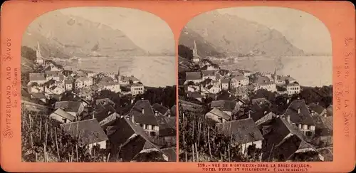 Stereo Foto Montreux Kanton Waadt Schweiz, Chillon, Hotel, Villeneuve, Lac de Geneve