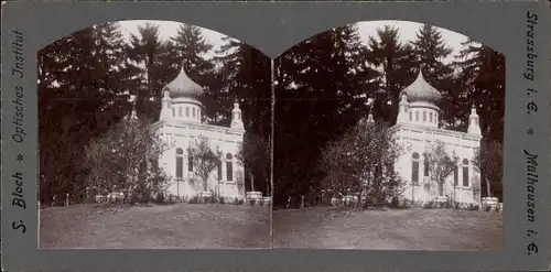 Stereo Foto Strasbourg Straßburg Elsass Bas Rhin, Orangerie, Orientalischer Kiosk