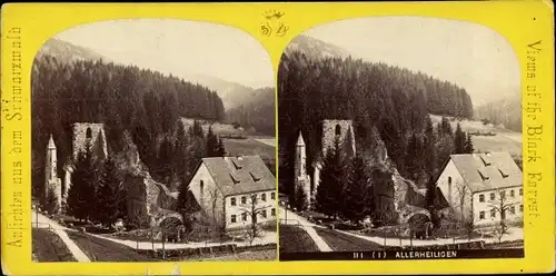 Stereo Foto Oppenau im Schwarzwald, Klosterruine Allerheiligen