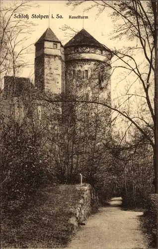 Ak Stolpen in Sachsen, Blick auf das Schloss, Koselturm