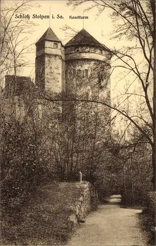 Ak Stolpen in Sachsen, Blick auf das Schloss, Koselturm