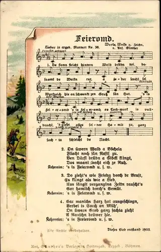 Lied Ak Günther, Anton, Feieromd, erzgebirgische Mundart No. 36