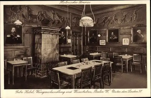 Ak Berlin, Weingroßhandlung, Historisches Zimmer, Unter den Linden 21