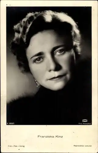 Ak Schauspielerin Franziska Kinz, Portrait