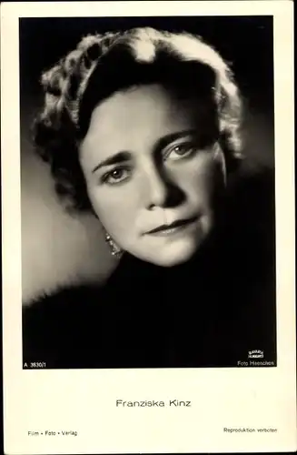 Ak Schauspielerin Franziska Kinz, Portrait