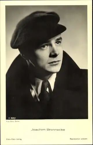 Ak Schauspieler Joachim Brennecke, Foto Binz A 3626/1, Portrait mit Mütze