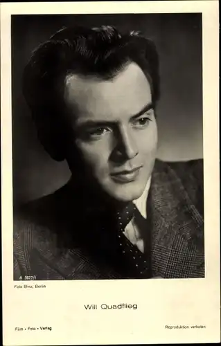 Ak Schauspieler Will Quadflieg, Foto Binz A 3627 1, Film Foto Verlag, Portrait im Anzug