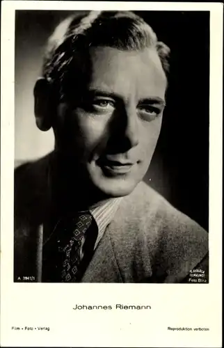 Ak Schauspieler Johannes Riemann, Portrait