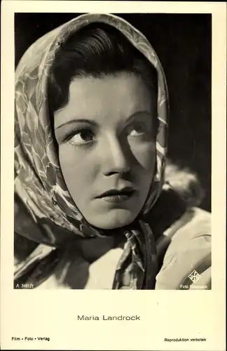 Ak Schauspielerin Maria Landrock, Portrait mit Kopftuch