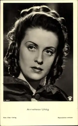 Ak Schauspielerin Anneliese Uhlig, Portrait