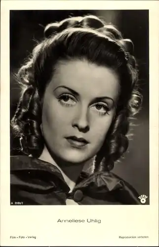 Ak Schauspielerin Anneliese Uhlig, Portrait