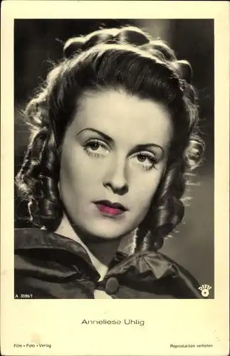 Ak Schauspielerin Anneliese Uhlig, Portrait
