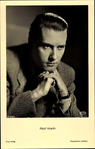 Ak Schauspieler Rolf Weih, Portrait, Ross 3322/1