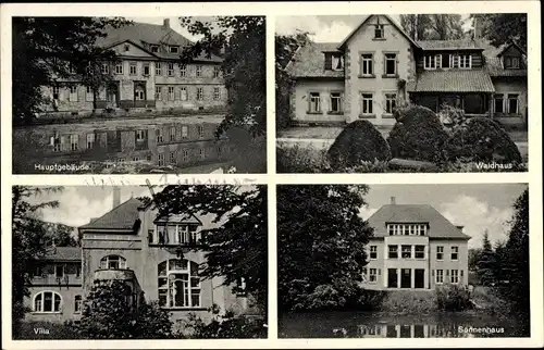 Ak Tiefenbrunn Rosdorf, Landessanatorium Rasemühle, Hauptgebäude, Waldhaus, Villa, Sonnenhaus