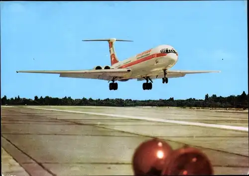 Ak Deutsches Passagierflugzeug, Interflug, Turbinenlufstrahlverkehrsfluzeug Iljuschin IL 62