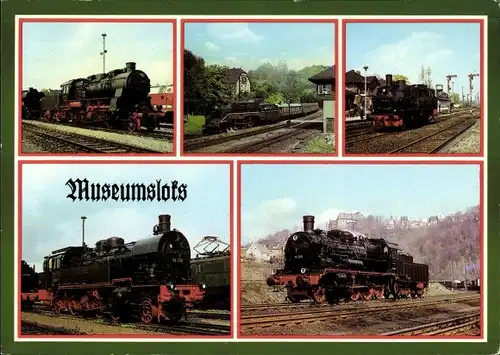 Ak Deutsche Eisenbahn, Museumloks, Dampflok, 58 261, 18 201, 74 1230, 93 230, 38 205