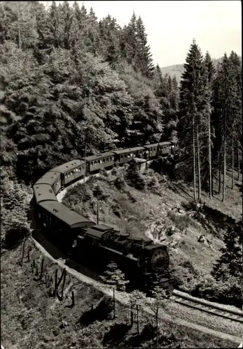 Ak Deutsche Eisenbahn, Harzquerbahn, Dampflok