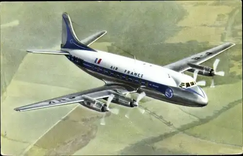 Ak Französisches Passagierflugzeug, Air France, Vickers Viscount