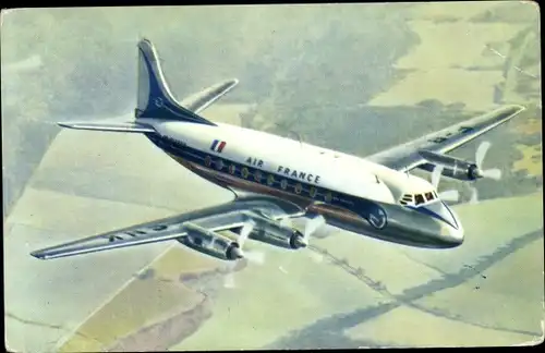 Ak Französisches Passagierflugzeug, Air France, Vickers Viscount