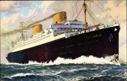 Ak Doppelschraubenschnelldampfer Columbus, Norddeutscher Lloyd Bremen