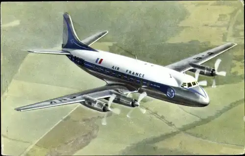 Ak Französisches Passagierflugzeug, Air France, Vickers Viscount