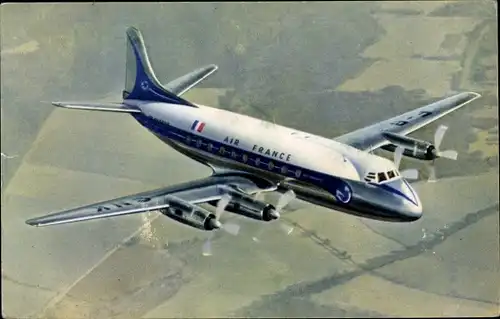 Ak Französisches Passagierflugzeug, Air France, Vickers Viscount