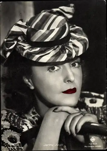 Ak Schauspielerin Jenny Jugo, Portrait mit Hut