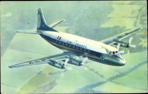 Ak Französisches Passagierflugzeug, Air France, Vickers Viscount