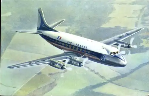 Ak Französisches Passagierflugzeug, Air France, Vickers Viscount