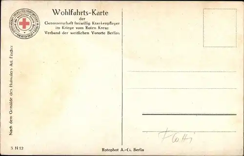 Künstler Ak Fischer, Des Volkes Dank ist euch gewiss,Kaiserin Auguste Viktoria besucht Kriegsveteran