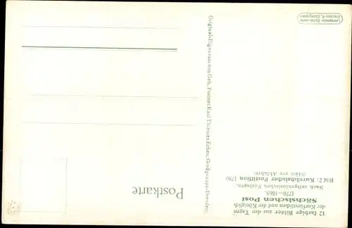 Künstler Ak Müller, Gustav, Kursächsischer Postillion 1780 bläst zur Abfahrt