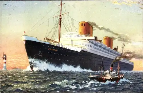 Ak Dampfer Bremen, Norddeutscher Lloyd Bremen, Leuchtturm