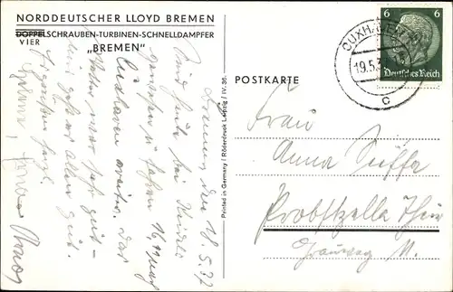 Ak Dampfer Bremen, Norddeutscher Lloyd Bremen, Leuchtturm